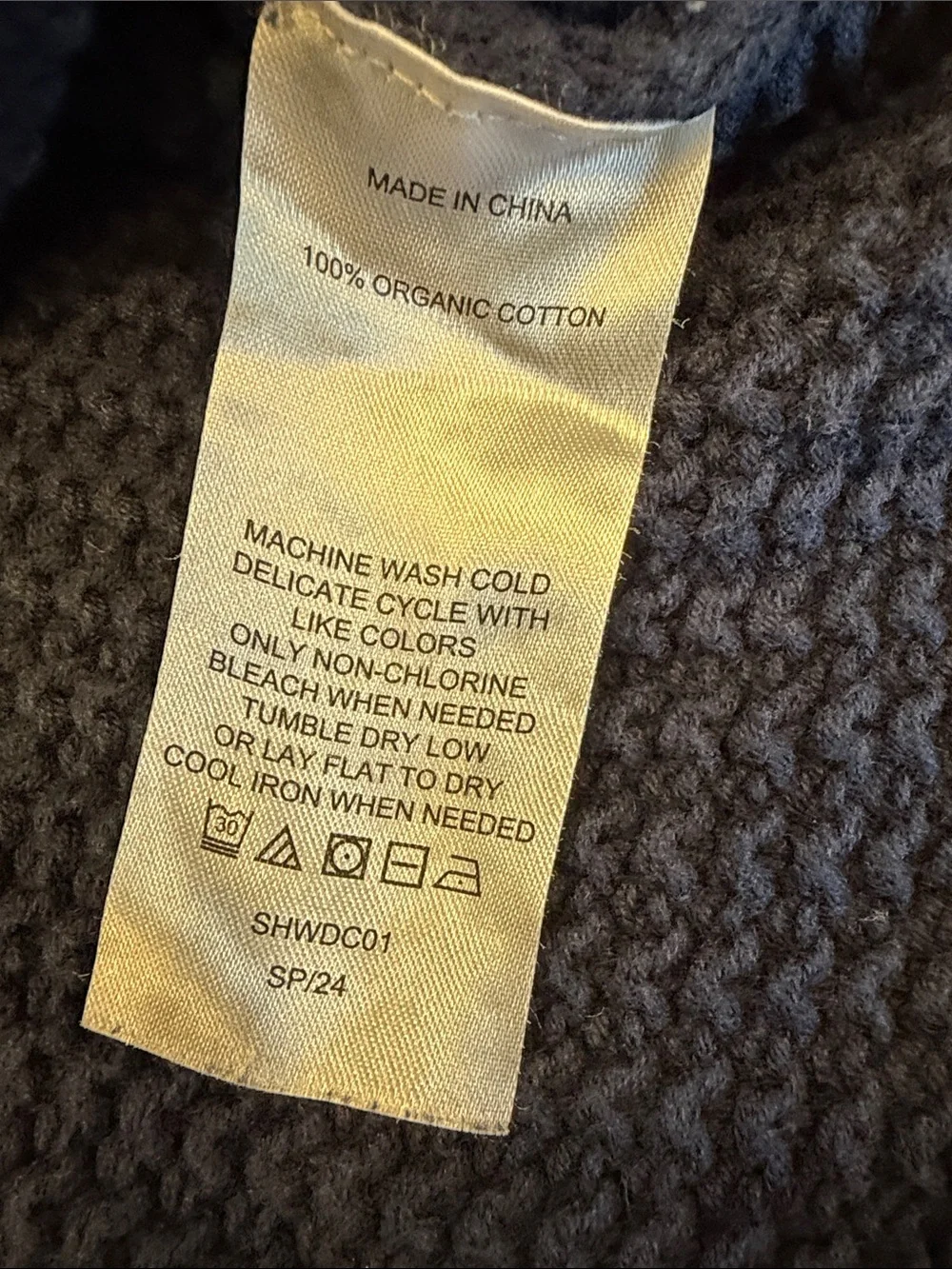 Quince 100% Organic Cotton Cropped Cable Crew Sweater‎ Size Large